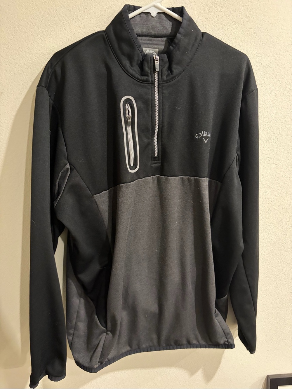 Callaway Black and Gray 1/4 Zip Half Zip Pullover Sweater Size XL